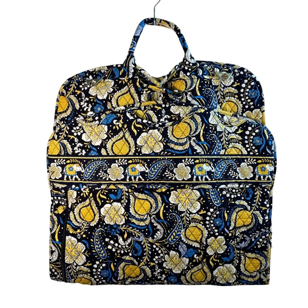 Vera Bradley Ellie Blue Hanging Garment Bag Travel Suit Dress Organizer Retired